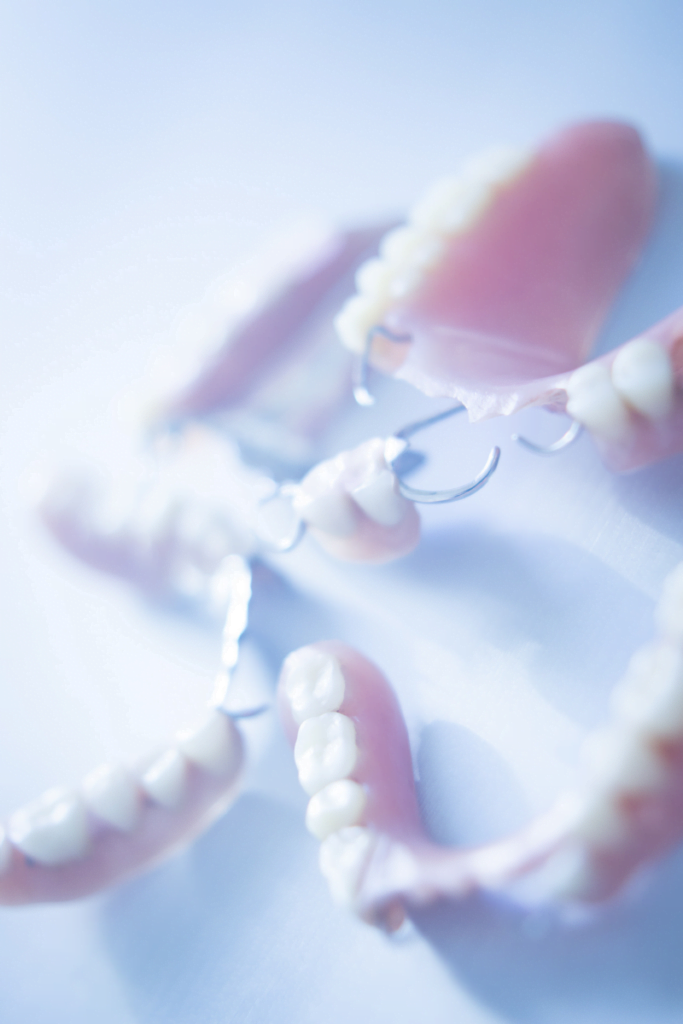 a close up of a set of dentures